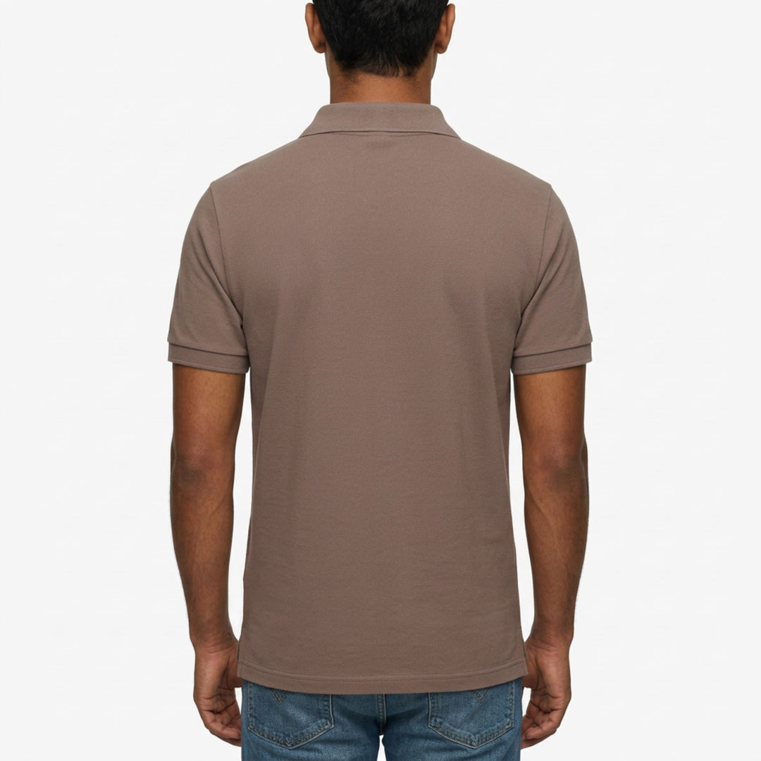 Classic Khaki Button Polo Shirt