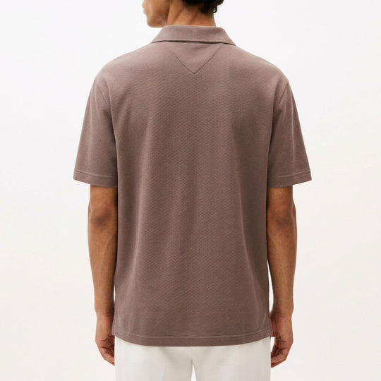 Buttonless Khaki Polo Shirt With Pocket