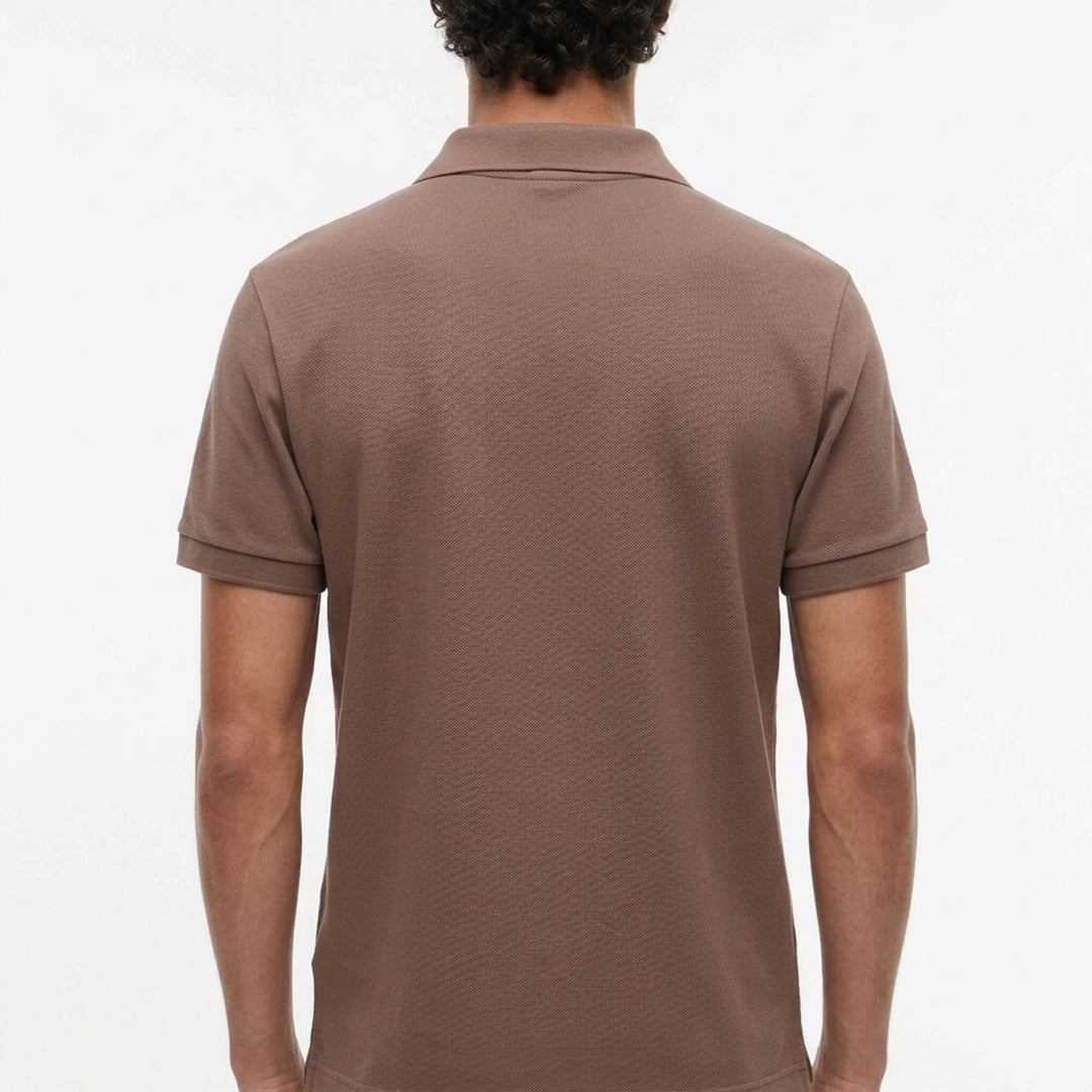Johnny Collar Knit Khaki Polo Shirt