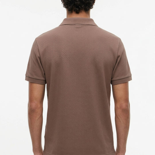 Johnny Collar Knit Khaki Polo Shirt