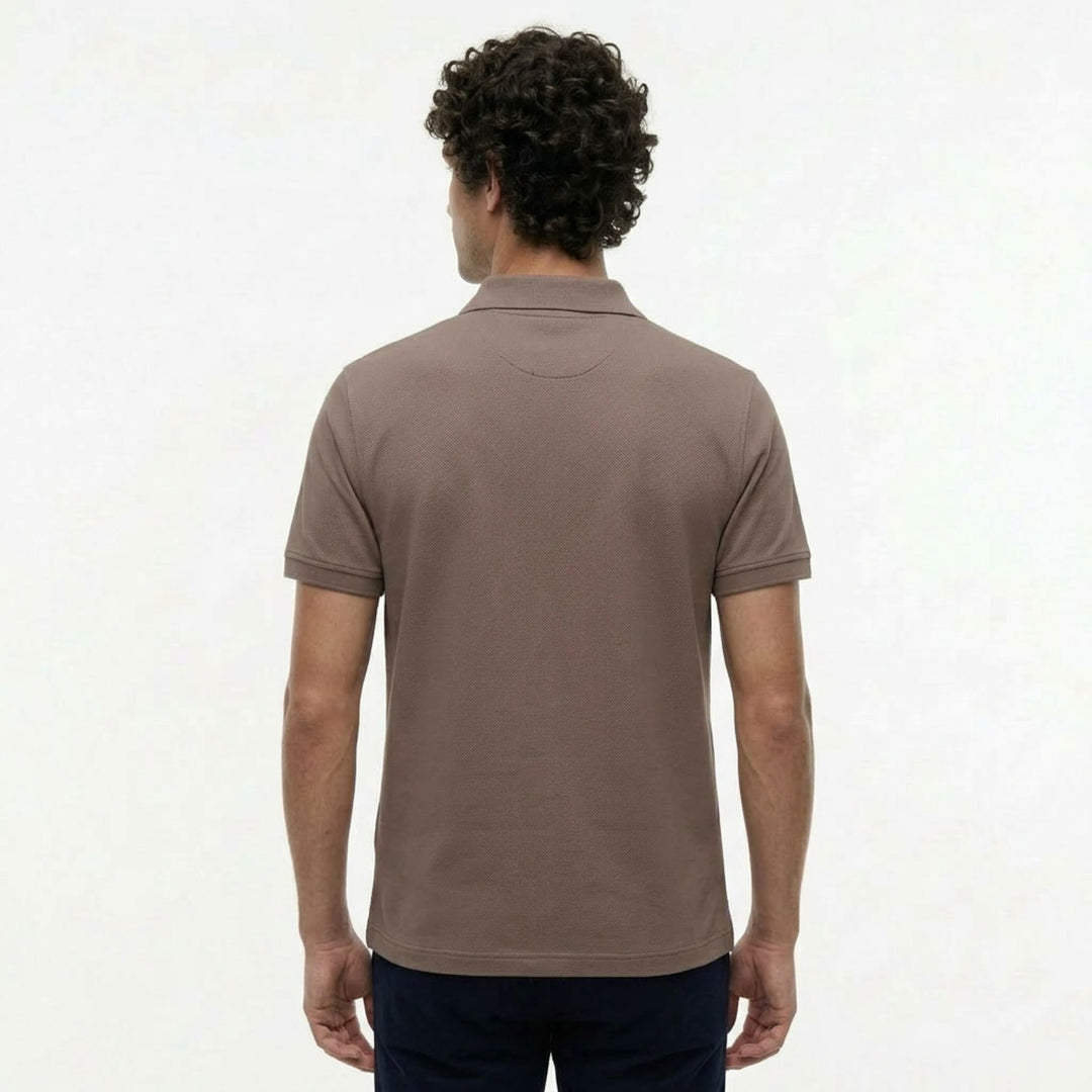 Signature Khaki Zip Polo Shirt