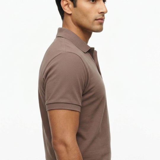Classic Khaki Button Polo Shirt
