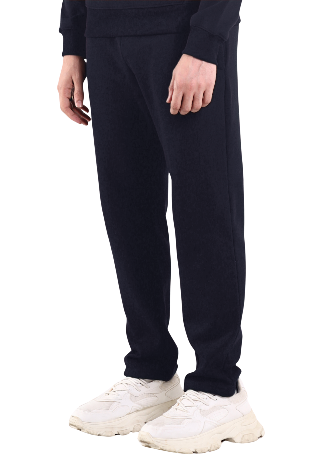 Navy Open Hem Jogging Bottoms