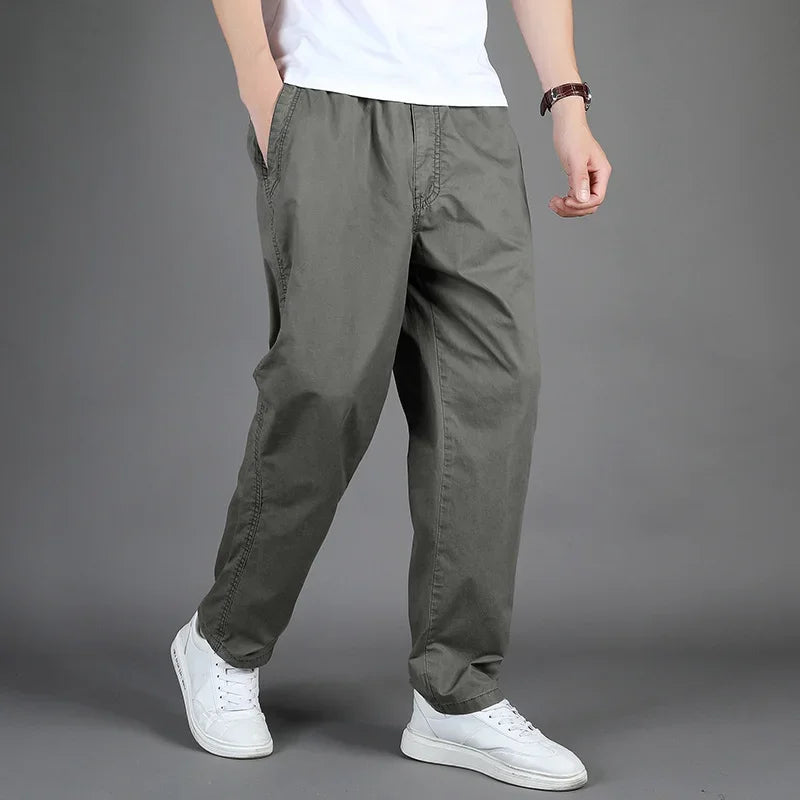 Loose Fit Straight Cargo Trousers