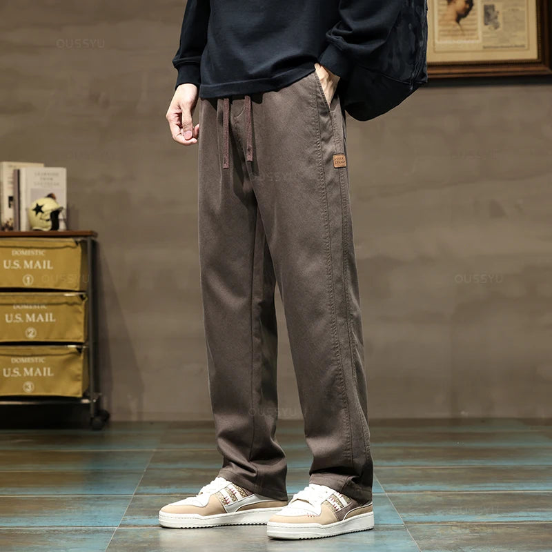 Lyocell Fabric Drawstring Pants Men