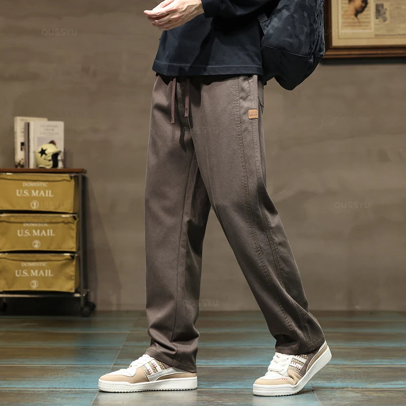 Lyocell Fabric Drawstring Pants Men