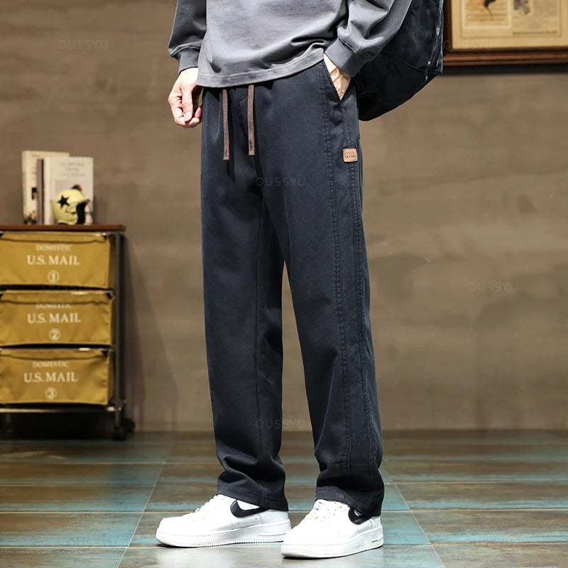 Lyocell Fabric Drawstring Pants Men