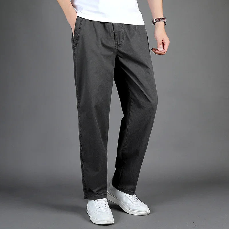 Loose Fit Straight Cargo Trousers