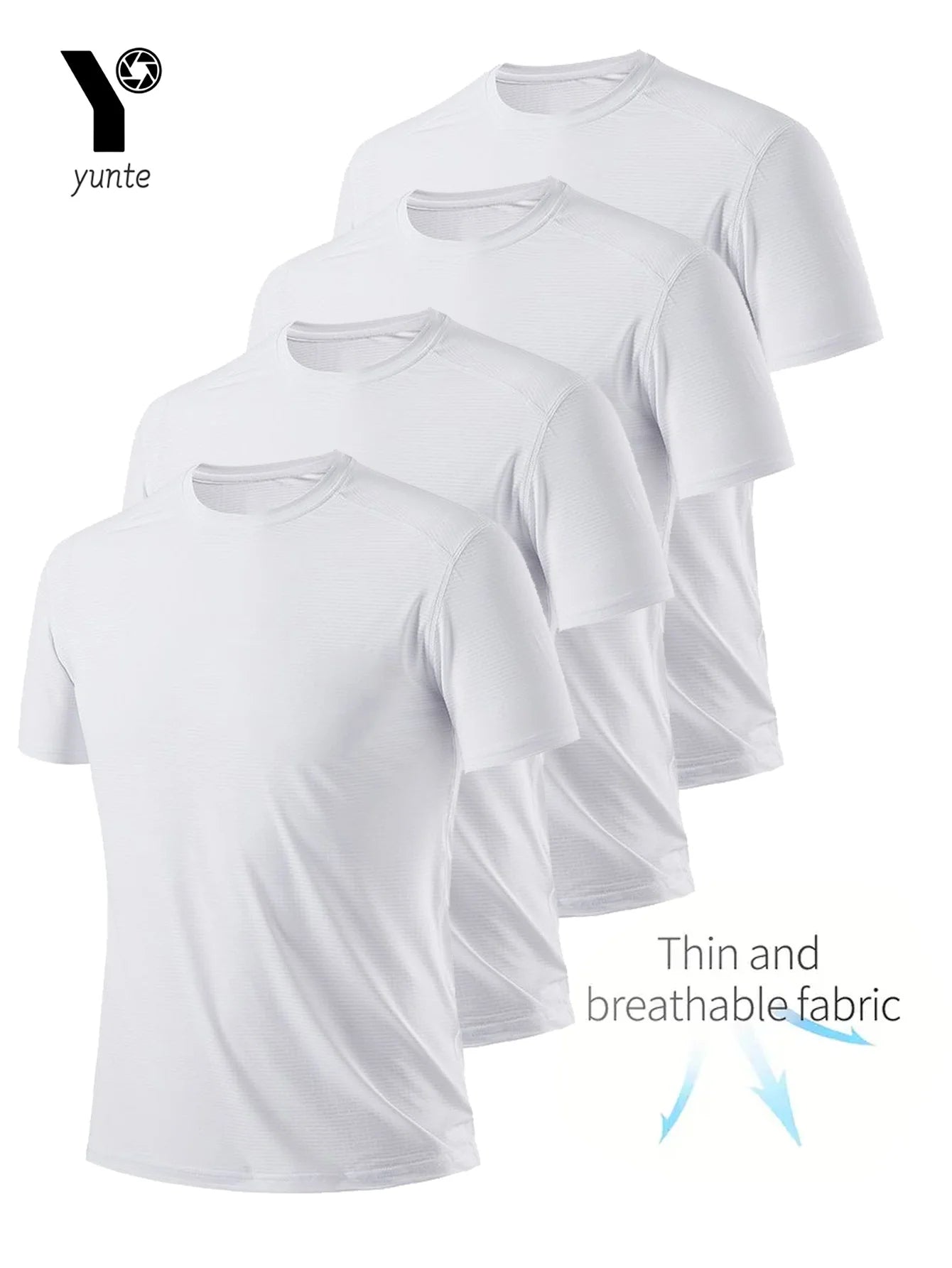 4-Pack White Ultra Light Men Quick Drying Shirt