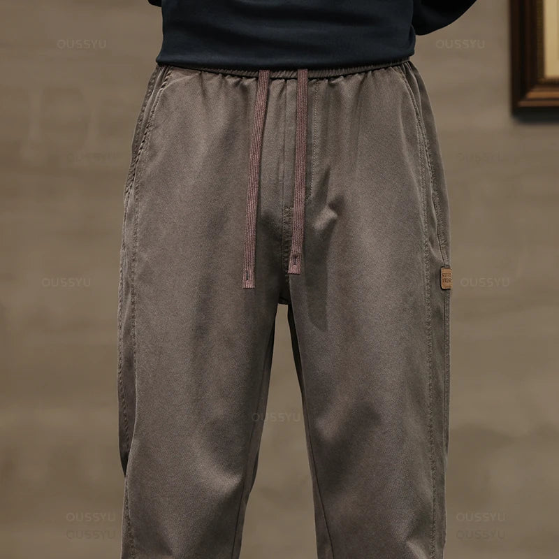 Lyocell Fabric Drawstring Pants Men