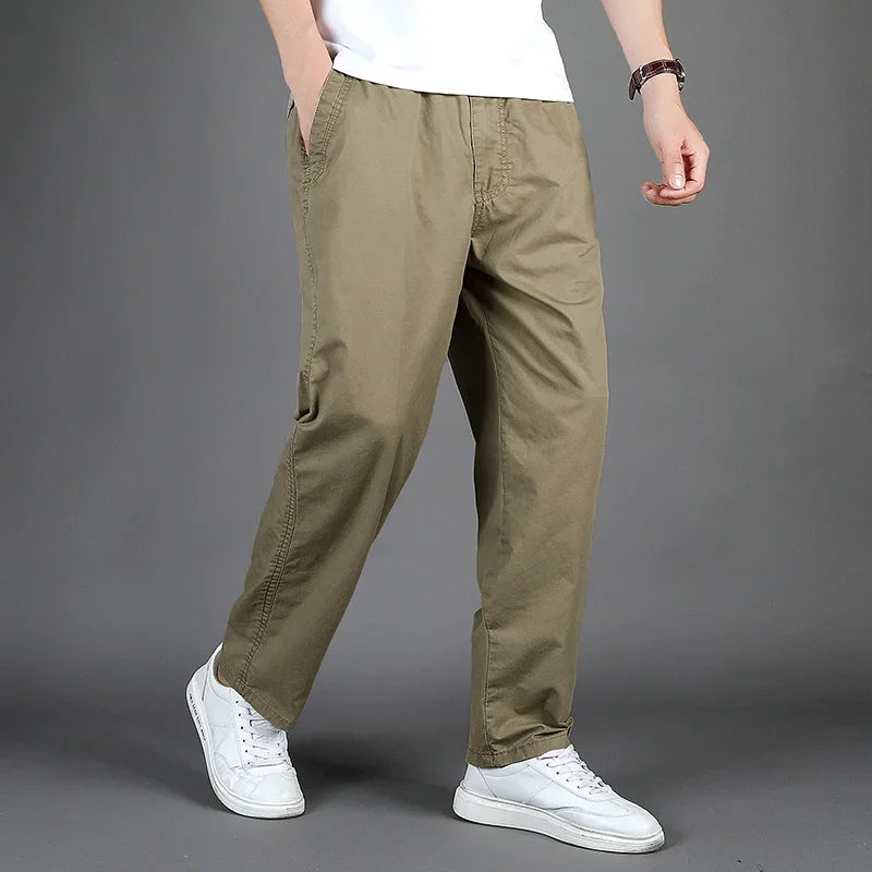 Loose Fit Straight Cargo Trousers