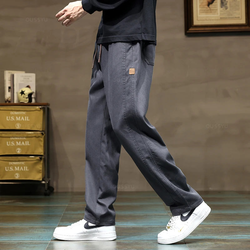 Lyocell Fabric Drawstring Pants Men