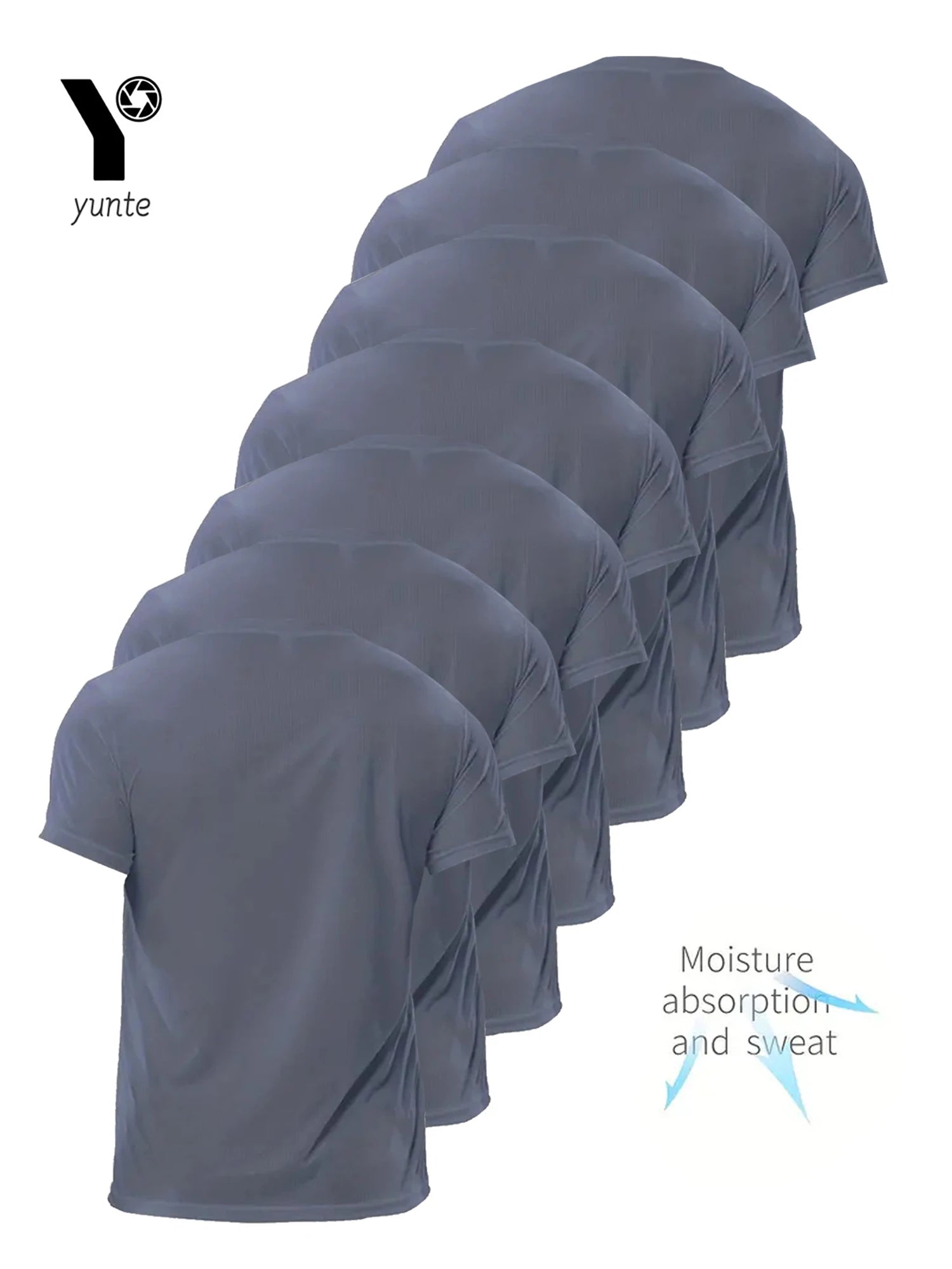 7 Pcs Gray Ultralight Men Quick Dry Breathable Shirt