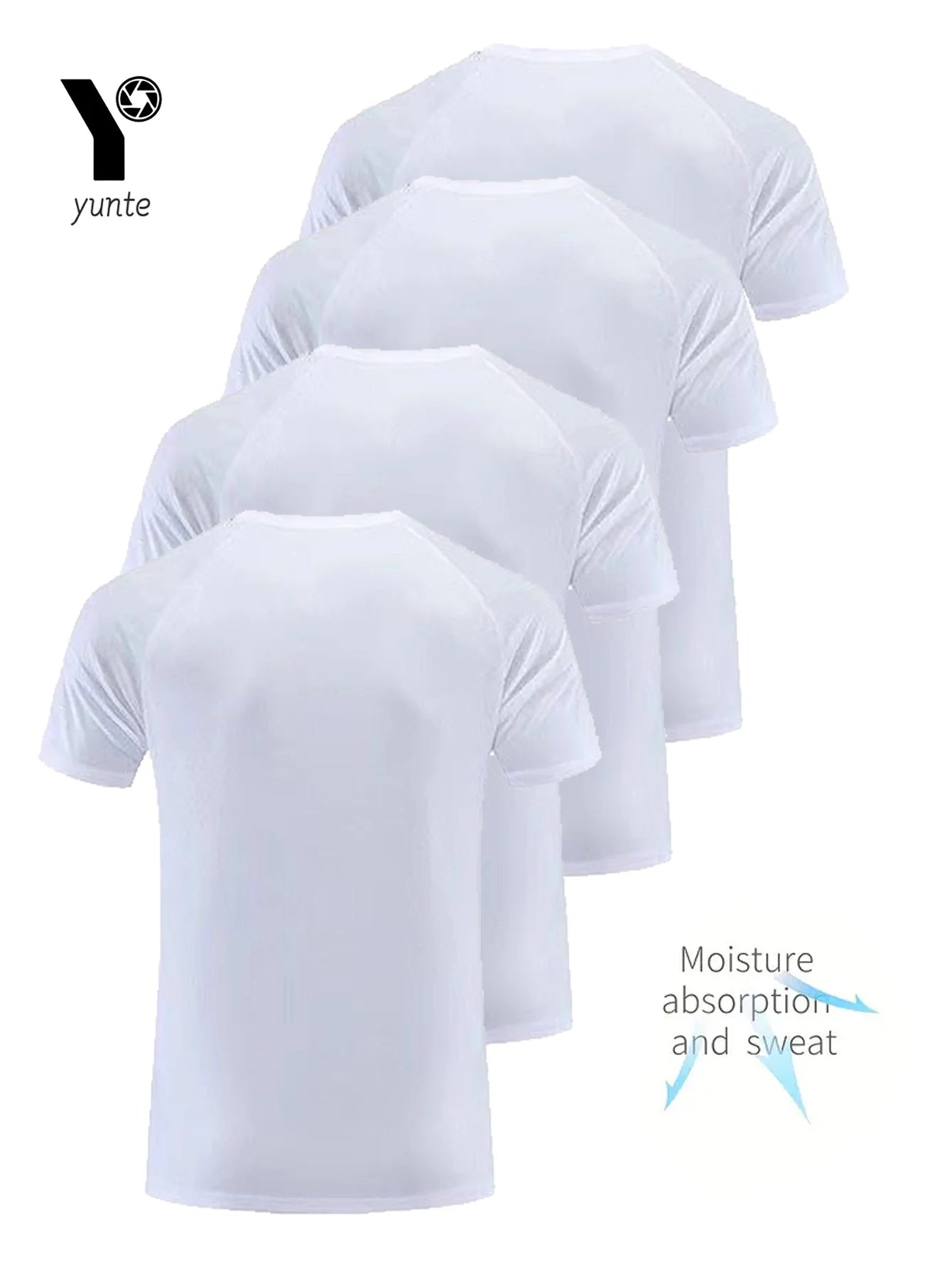 4-Pack White Ultra Light Men Quick Drying Shirt