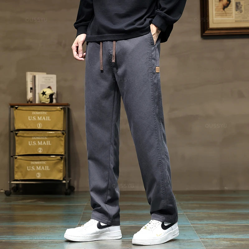 Lyocell Fabric Drawstring Pants Men