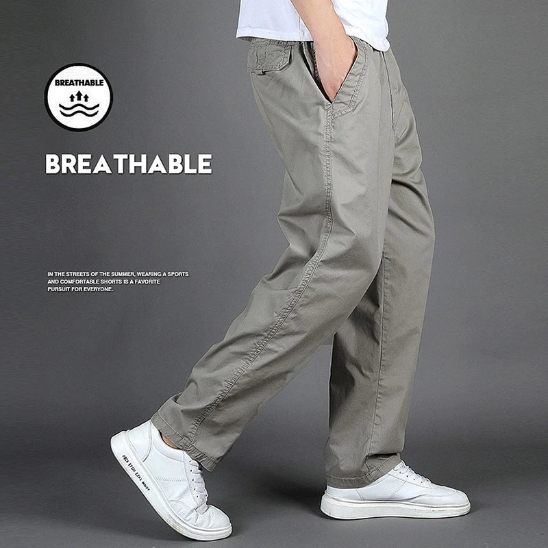 Loose Fit Straight Cargo Trousers