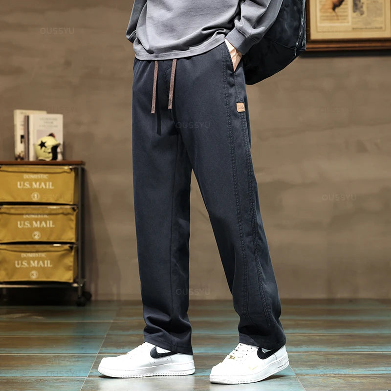 Lyocell Fabric Drawstring Pants Men