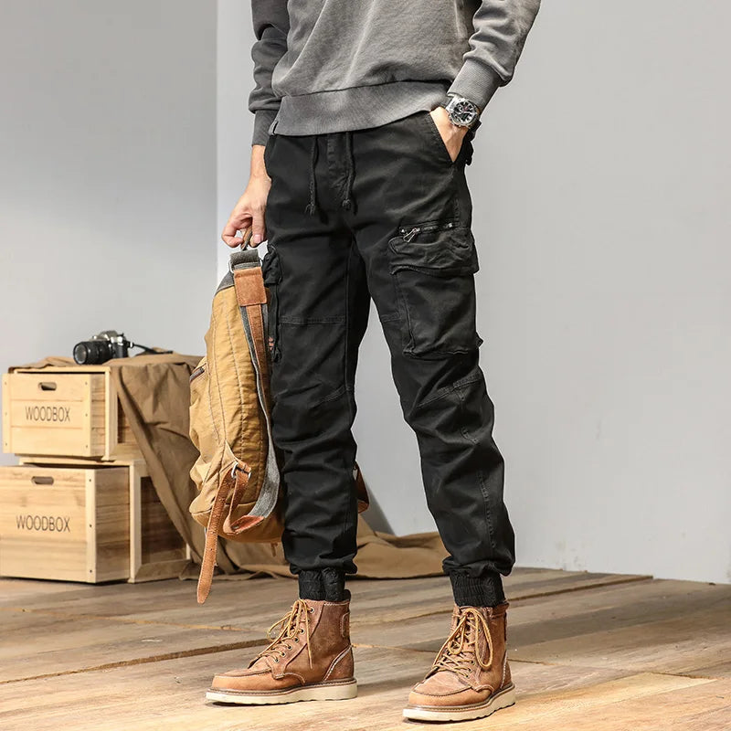 Tactical Track Black Pants Men
