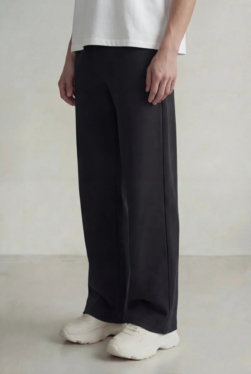 Everyday Relaxed Straight Trousers – Black