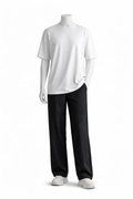 Everyday Relaxed Straight Trousers – Black