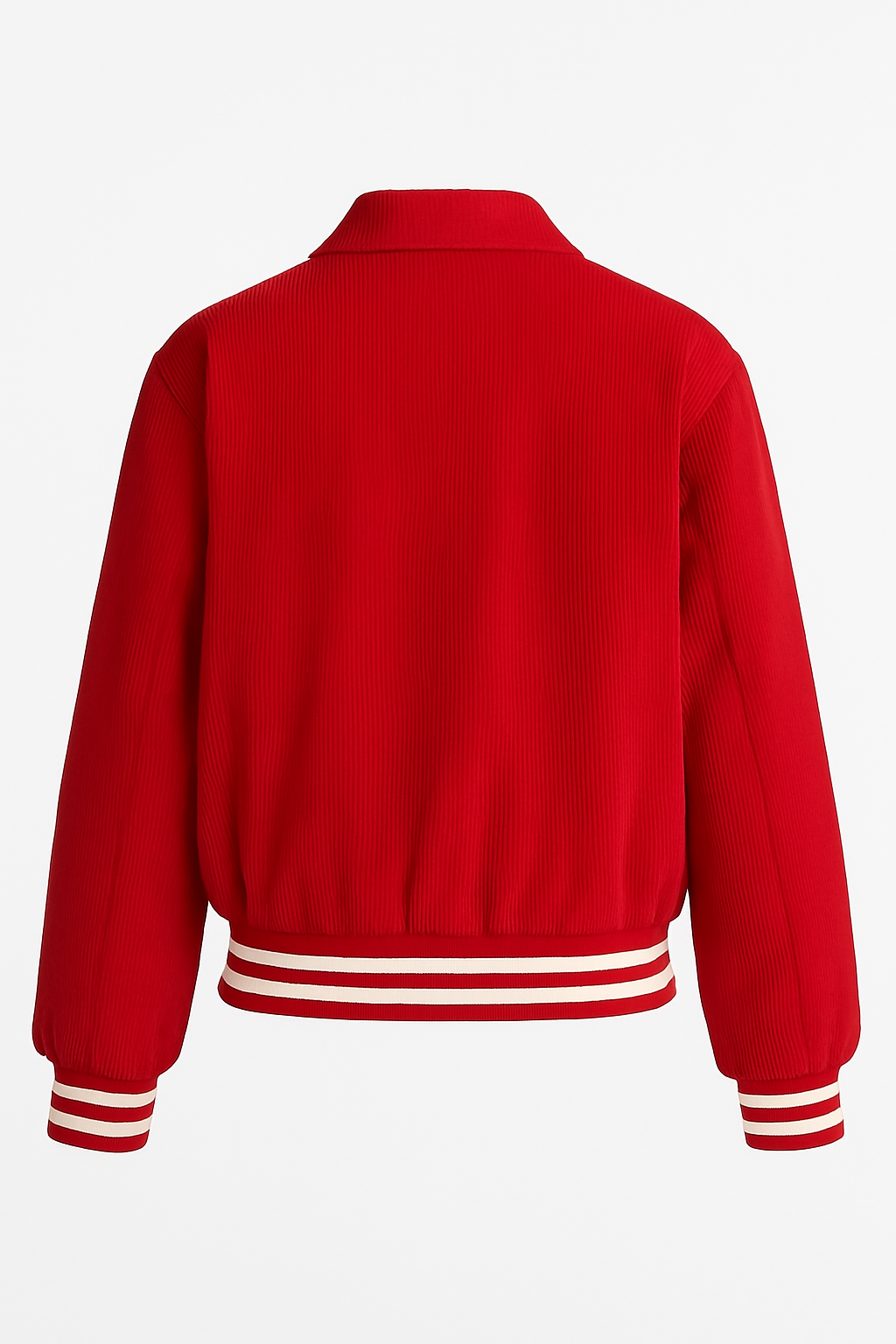 Stylish Red Corduroy Varsity Jacket
