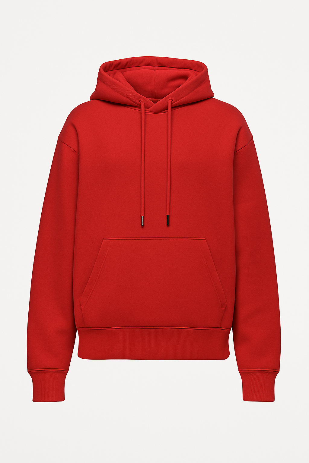 Red Cotton Blend Oversized Hoodie