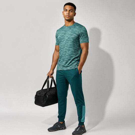 Absanoh Men's Trail 2.0 Reflective Performance Tracksuit in Light Teal