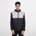 DualTone Quilted Puffer Vest – Gray & Black Sleeveless Jacket - Absanoh Pakistan