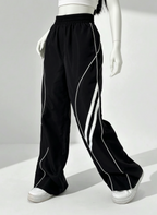 Women Strip Wide Leg Trouser