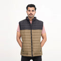 Men Black & Brown Puffer Vest - Absanoh Pakistan