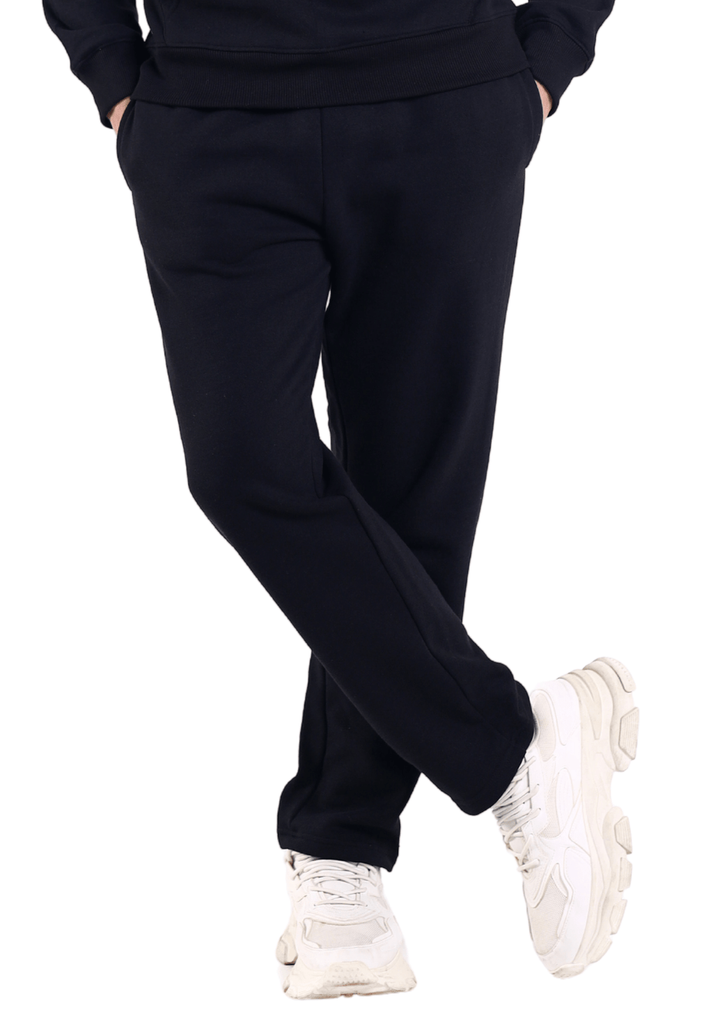 Men Open Hem Tracksuit Jogging Bottoms Fleece Sweatpants - Absanoh Pakistan