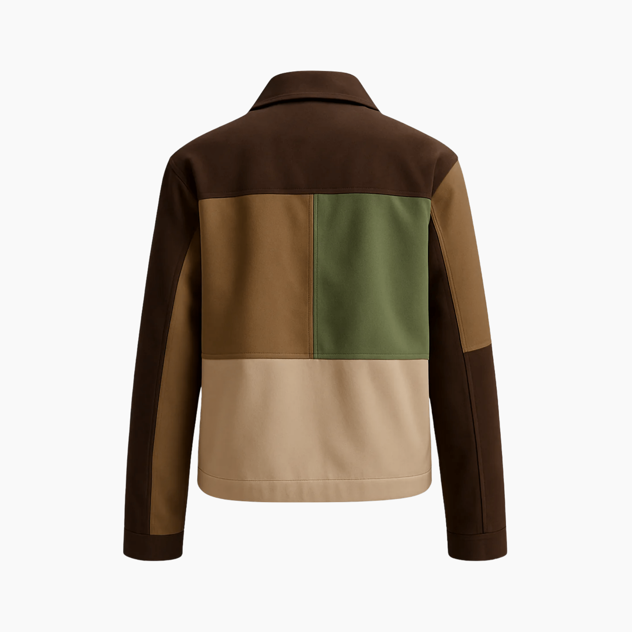 Multi Tone Patchwork Boxy Zip Jacket for Women - Absanoh Pakistan