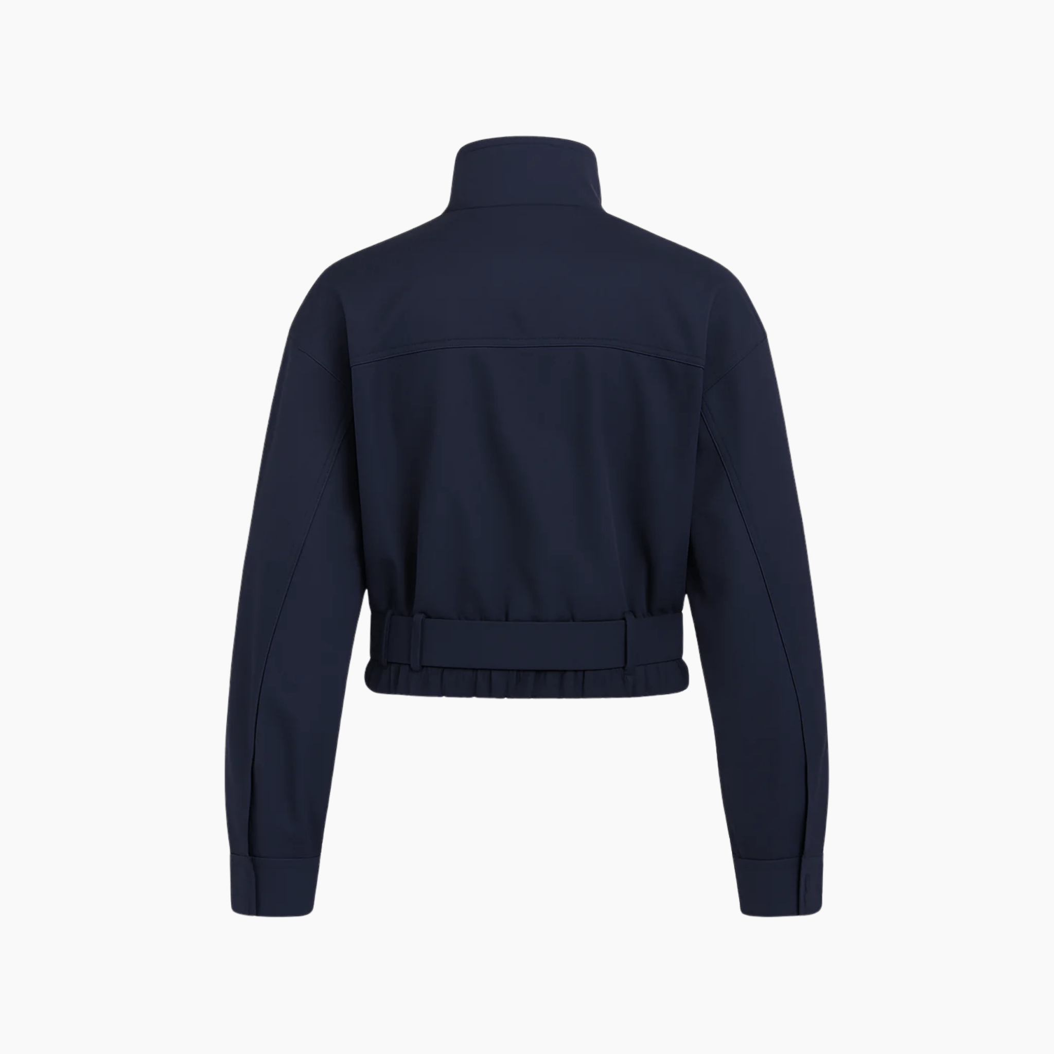 Navy Belted Bubble Hem Jacket - Absanoh Pakistan