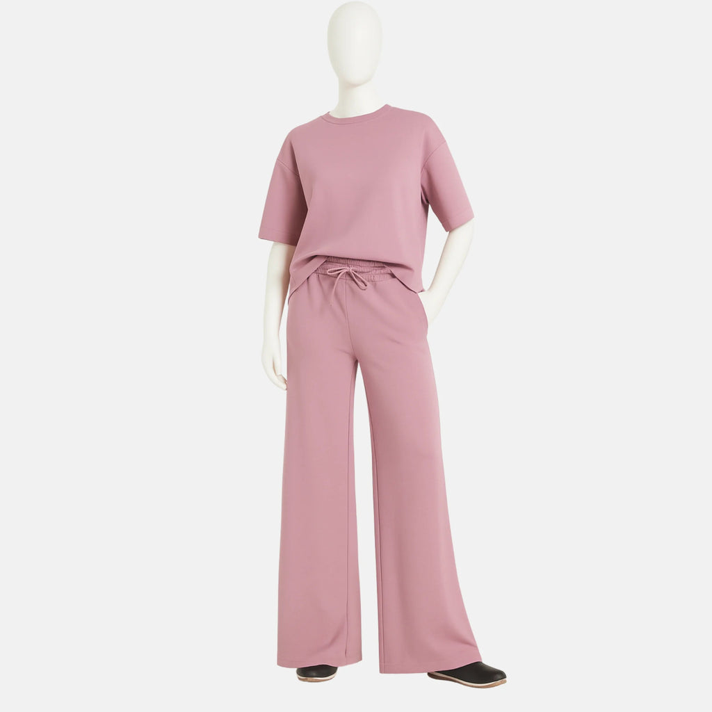 Pink Premium Wide Leg Fashion Trousers - Absanoh Pakistan