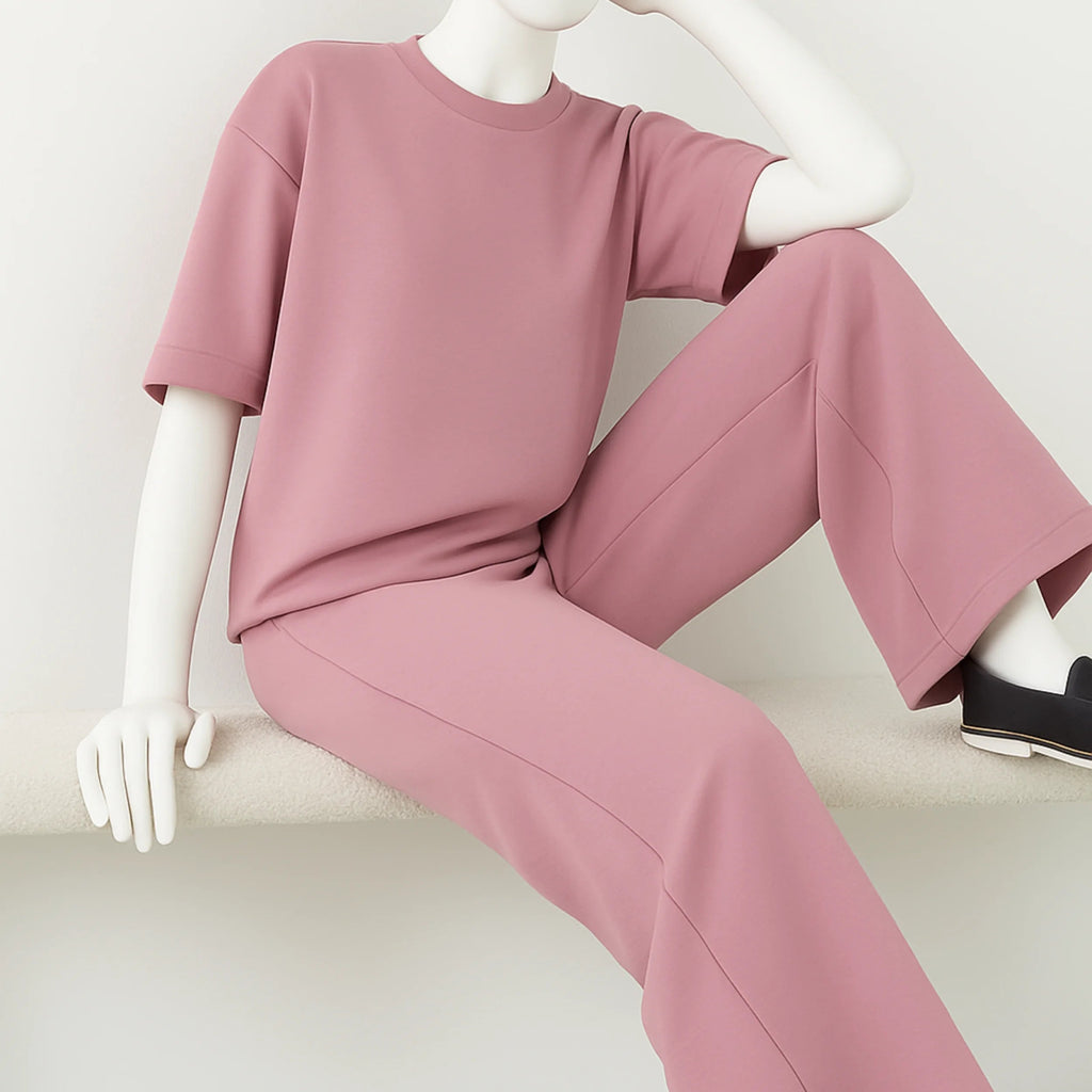 Pink Premium Wide Leg Fashion Trousers - Absanoh Pakistan