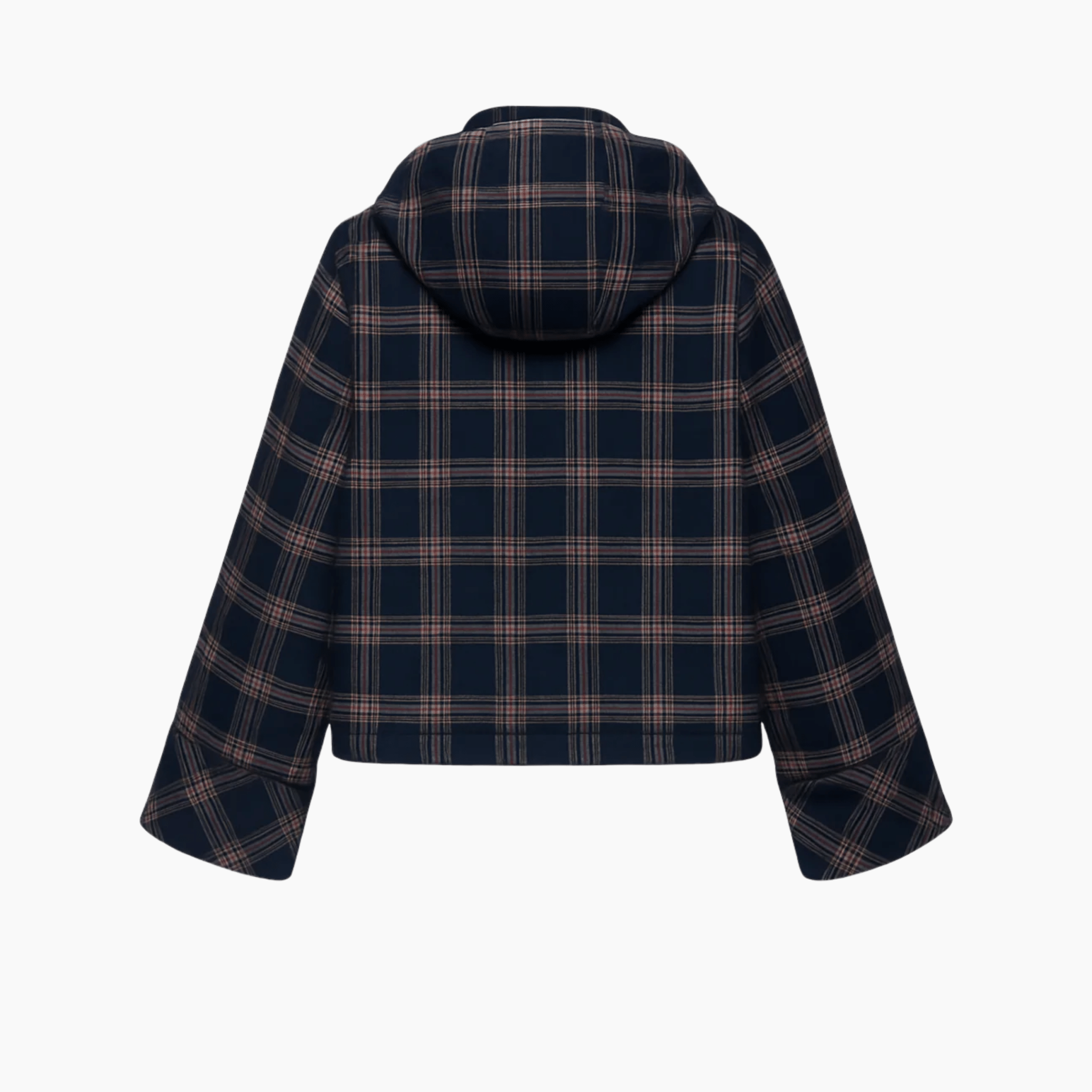Red Navy Checked Hooded Jacket - Absanoh Pakistan