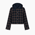 Red Navy Checked Hooded Jacket - Absanoh Pakistan