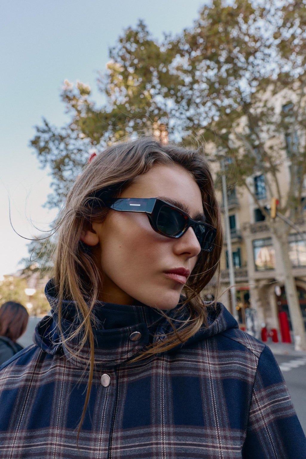 Red Navy Checked Hooded Jacket - Absanoh Pakistan