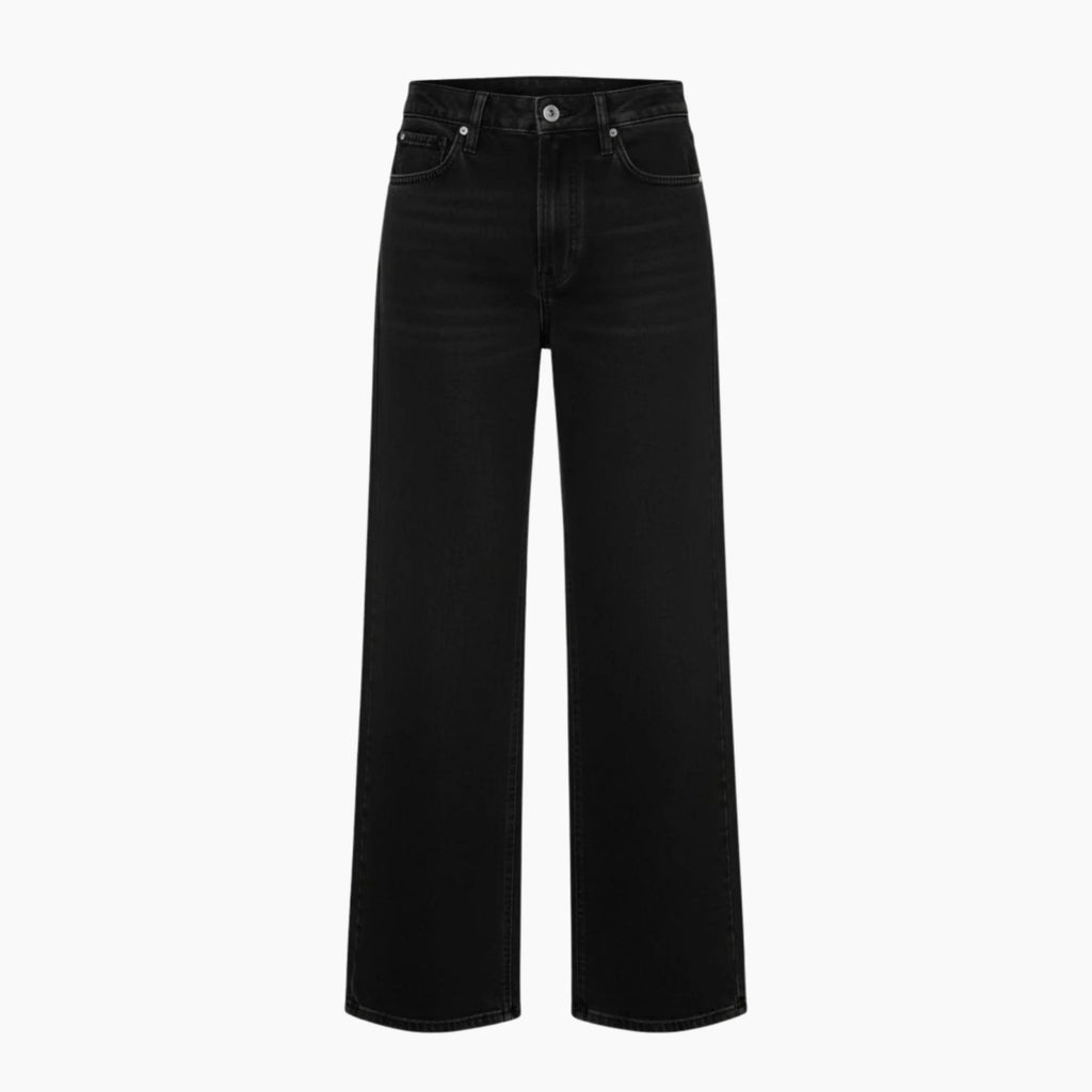 Relaxed Straight Leg Ladies Black Jeans - Absanoh Pakistan