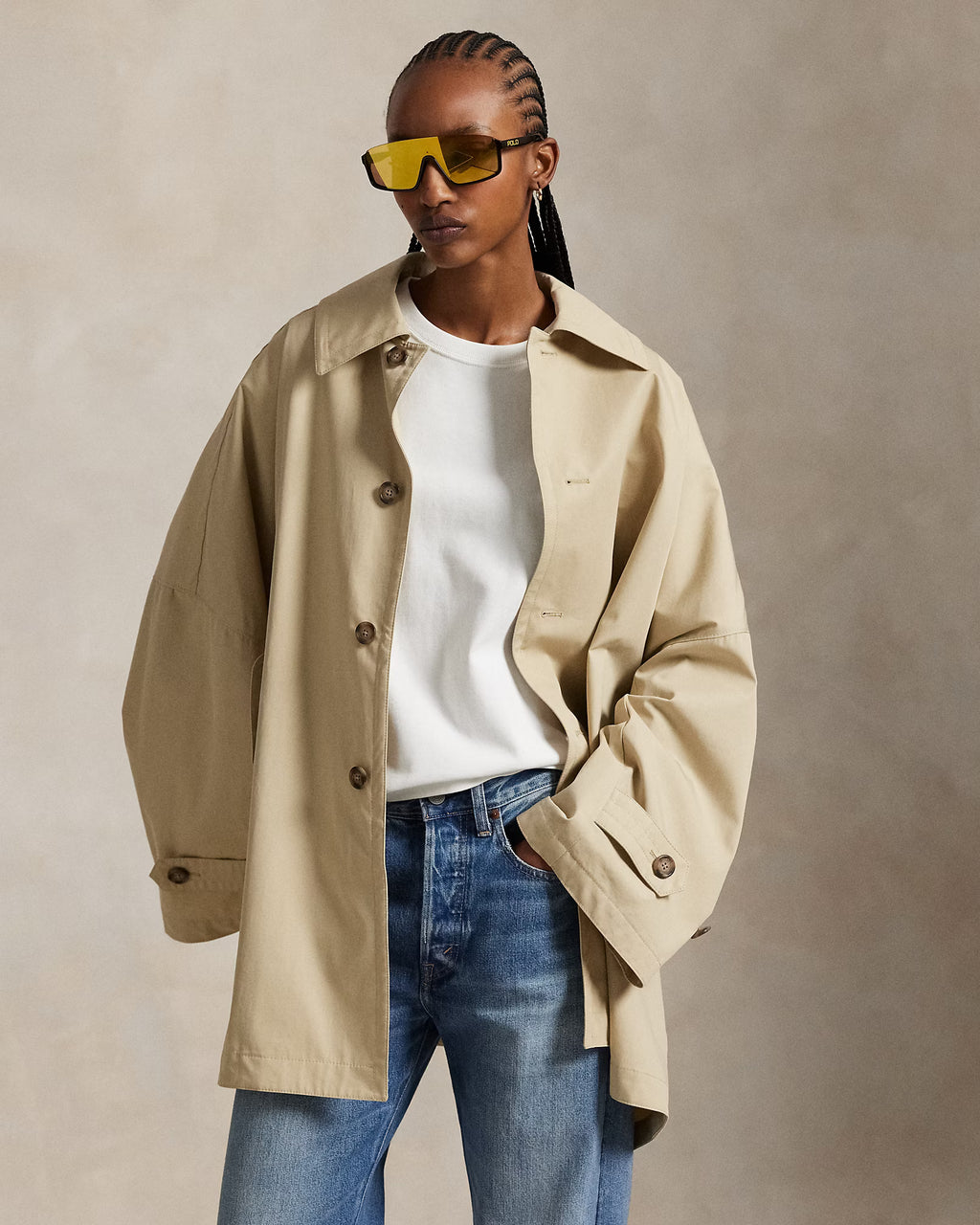 Oversize Cotton Car Coat for Women