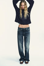 Women Low - Rise Wide Leg Jeans - Absanoh Pakistan