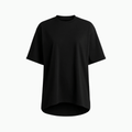 Women Soft Cotton Oversized Black Drop Shoulder Tee - Absanoh Pakistan