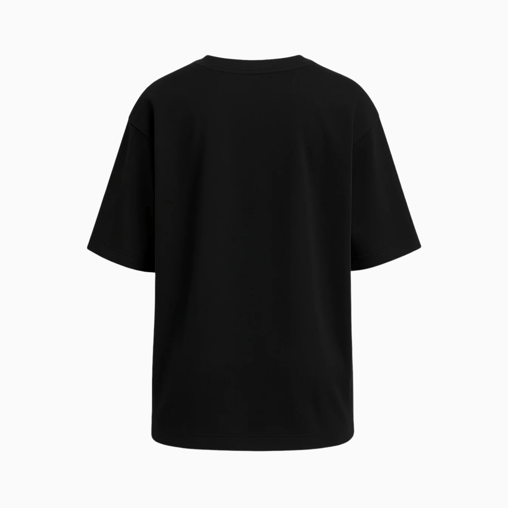 Women Soft Cotton Oversized Black Drop Shoulder Tee - Absanoh Pakistan